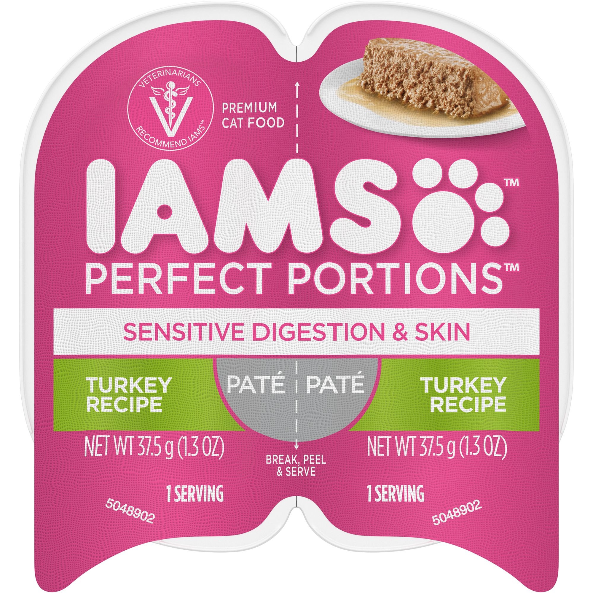 Iams Perfect Portions Pate Sensitive Digestion Skin Premium Cat Food Turkey Recipe