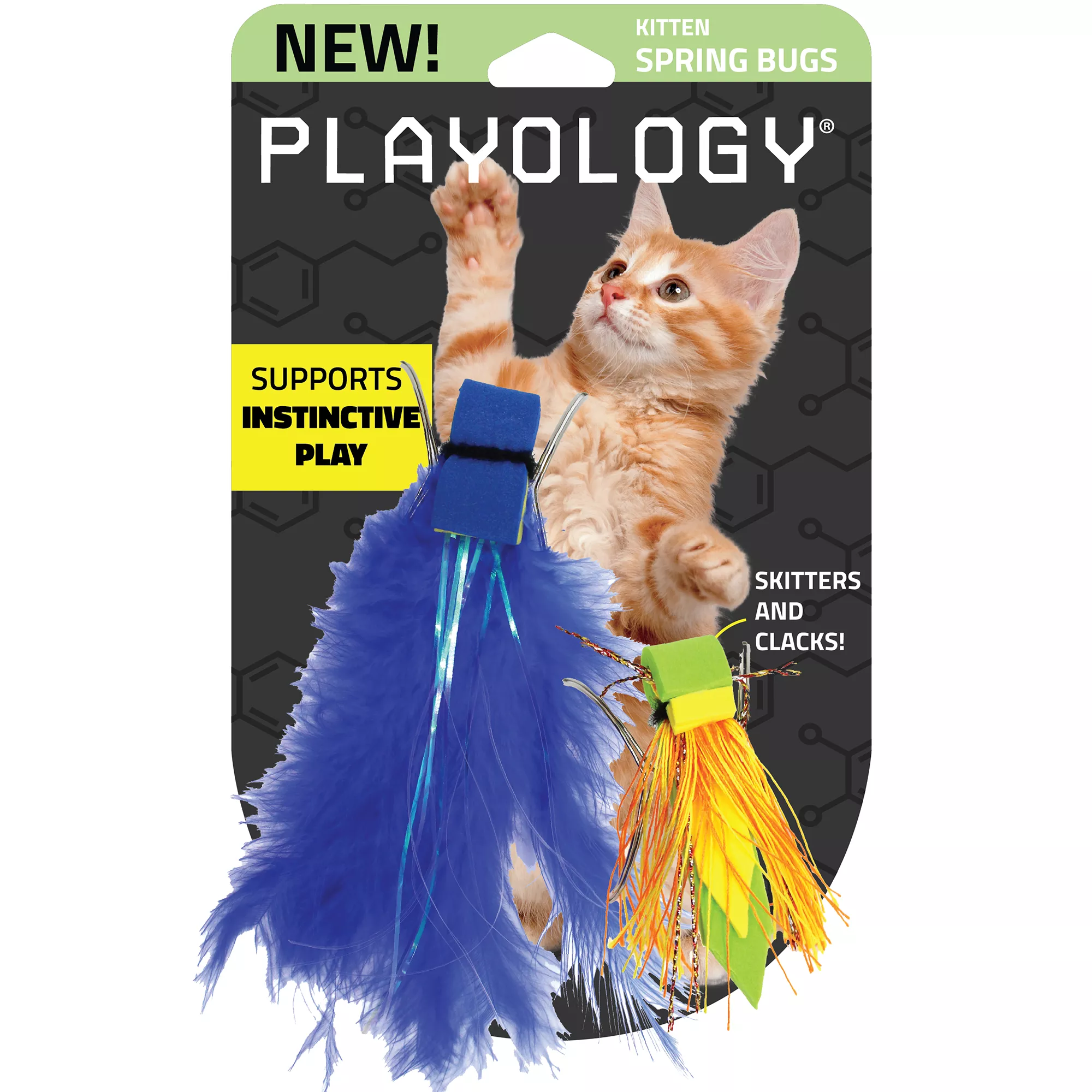 Playology Spring Bugs Cat Toys, 2 Pack