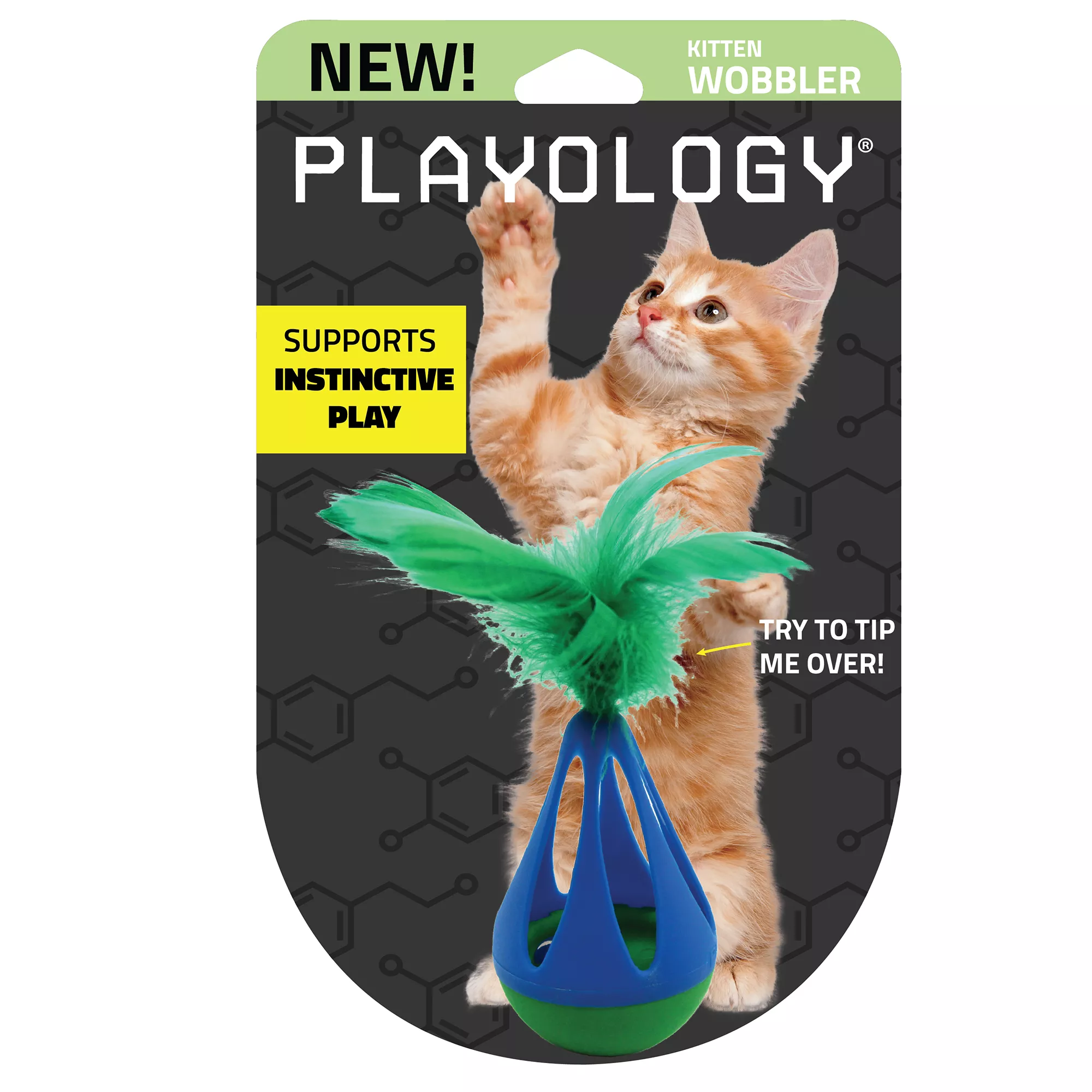 Playology Wobbler with Feather Cat Toy