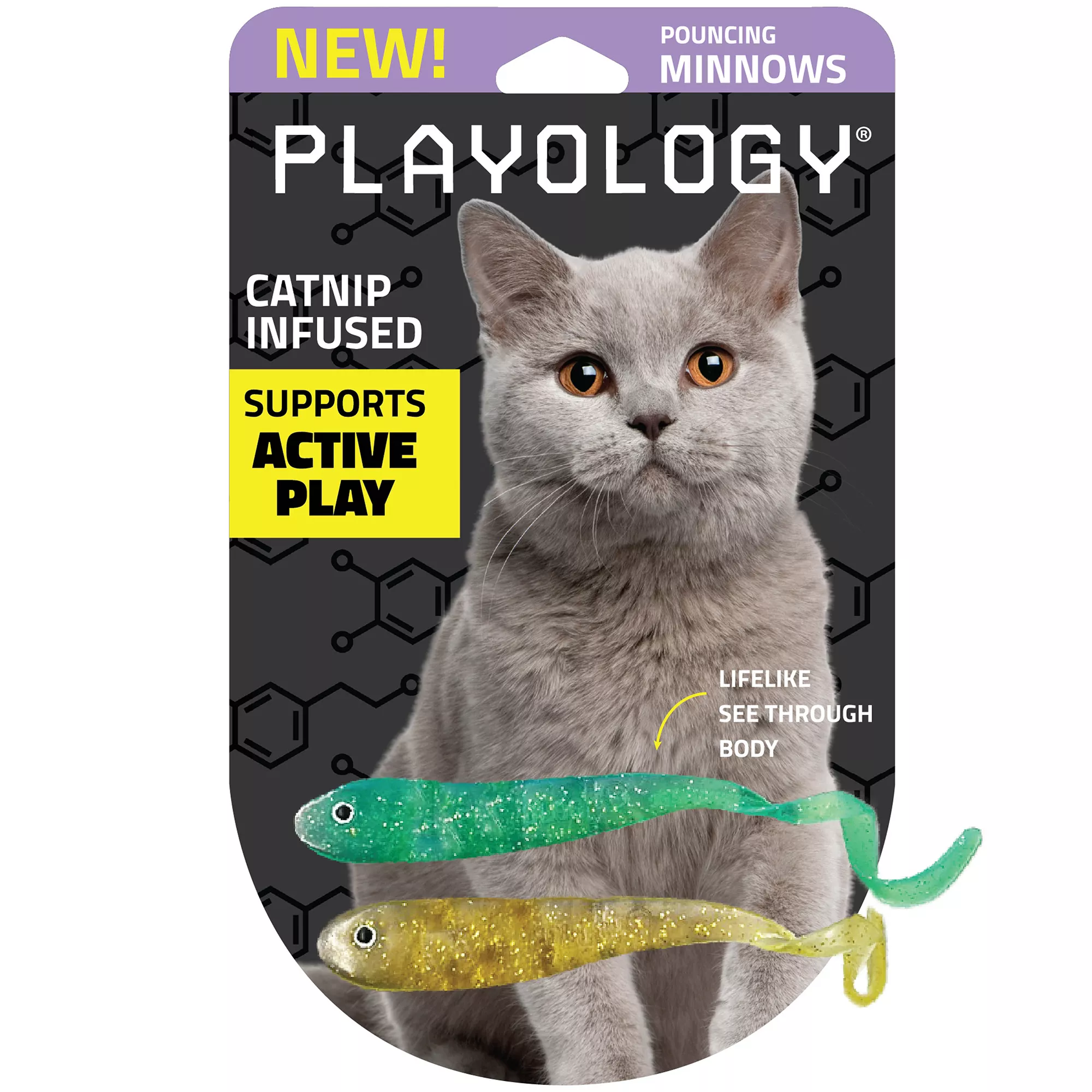 Playology Minnow Cat Toys, 2 Pack