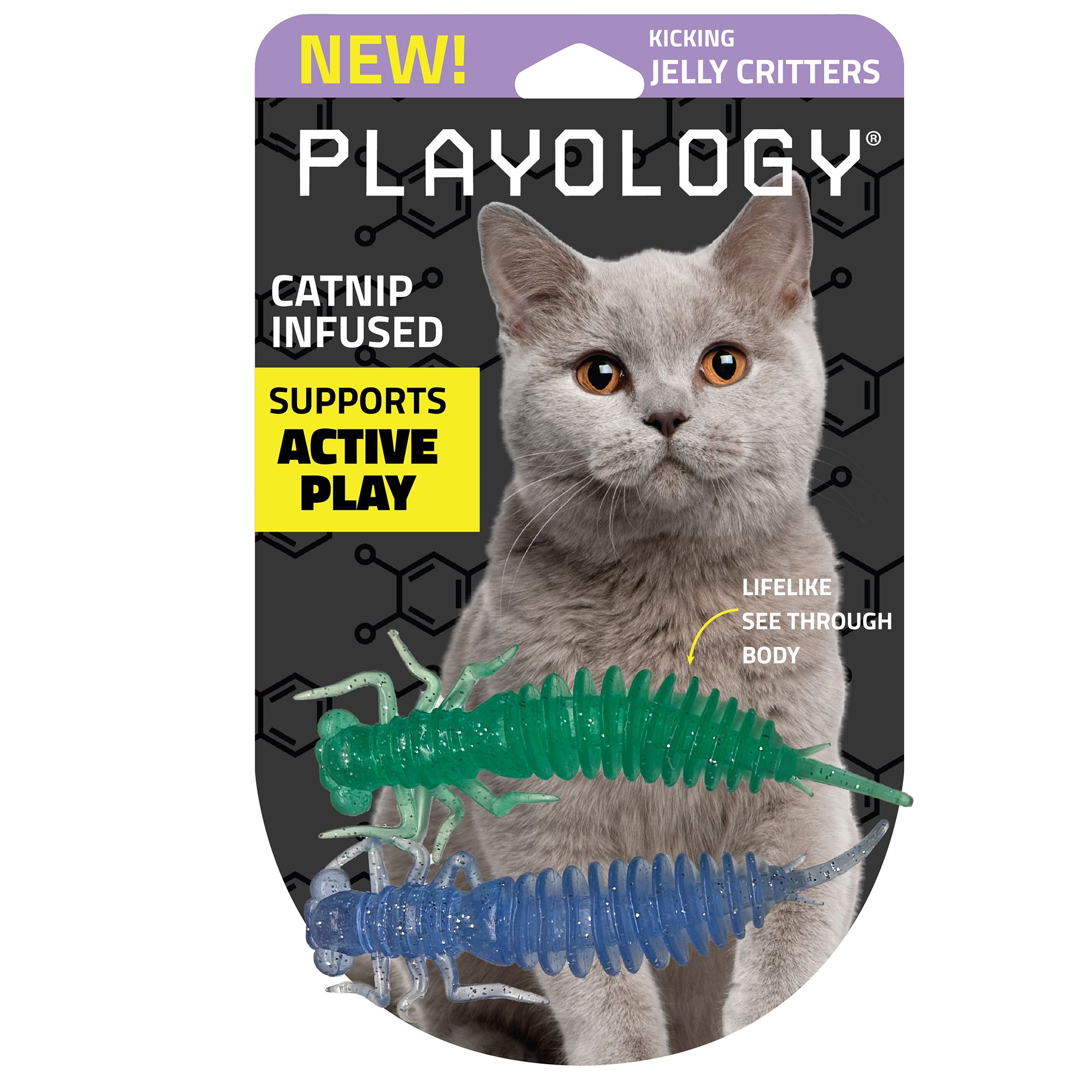 Playology Jelly Critter Cat Toys 2 Pack