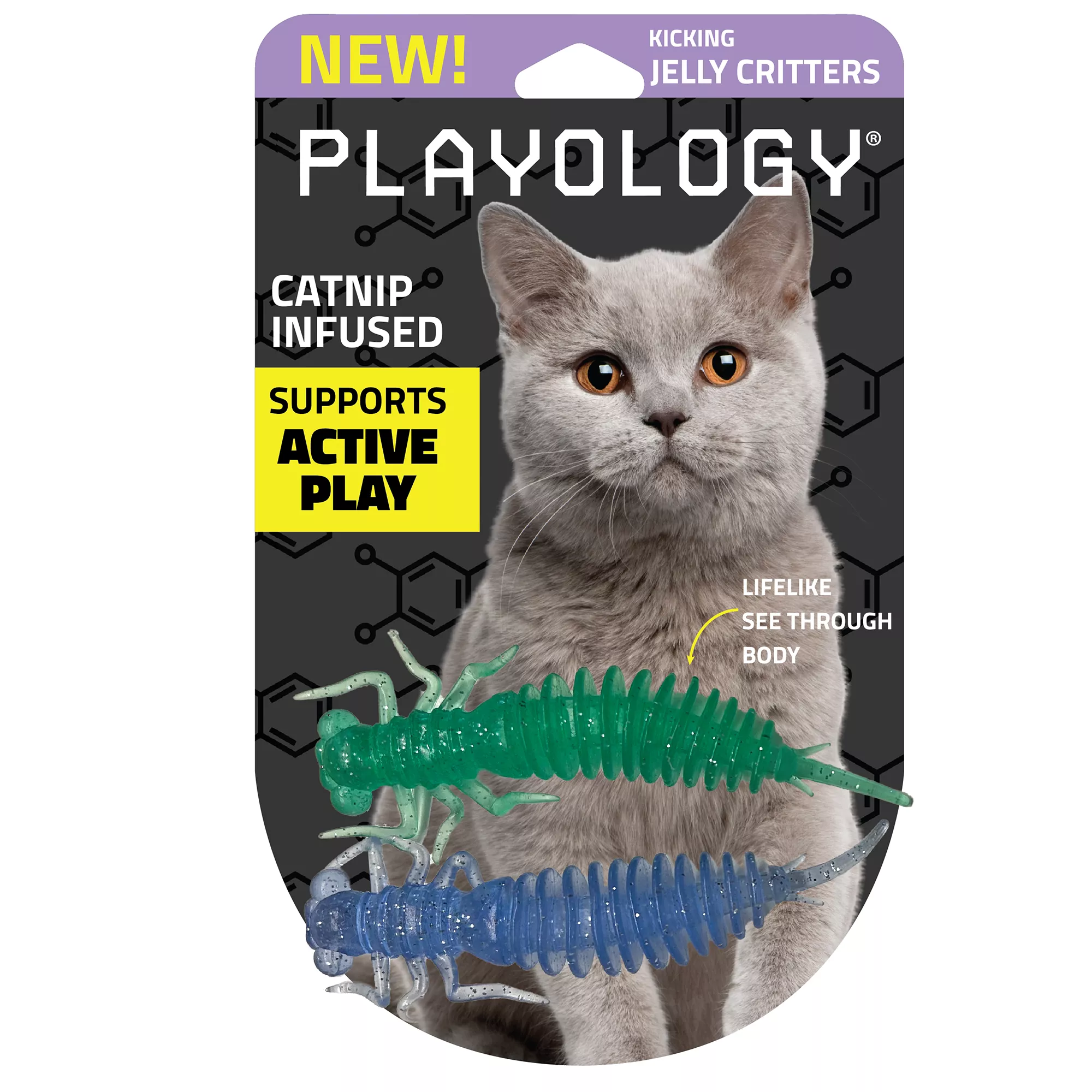 Playology Jelly Critter Cat Toys , 2 Pack