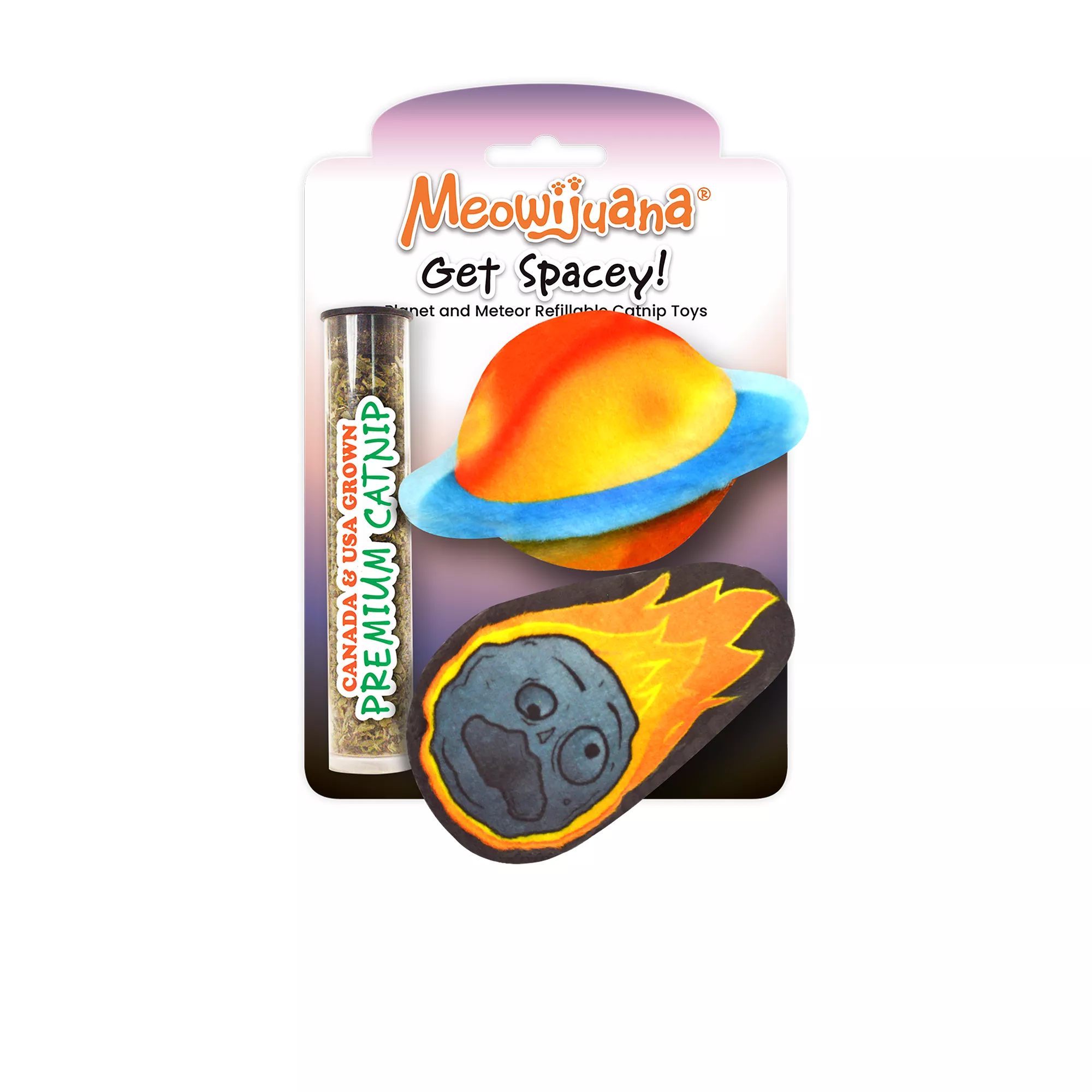 Meowijuana® Spacey Plush Cat Toys Refillable, 2 Pack