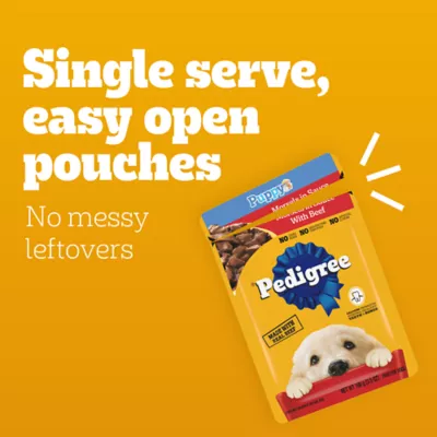 Pedigree Puppy Morsels in Sauce with Beef Dog Food 3.5 oz