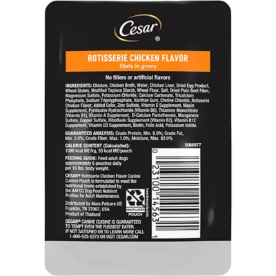 Product CESAR Filets in Gravy Wet Dog Food Rotisserie Chicken Flavor, 1.76 oz. Mini-Pouch