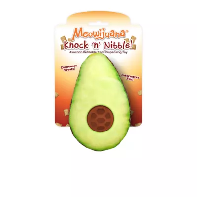 Product Meowijuana® Knock 'n' Nibble Avocado Refillable Treat Dispensing Toy