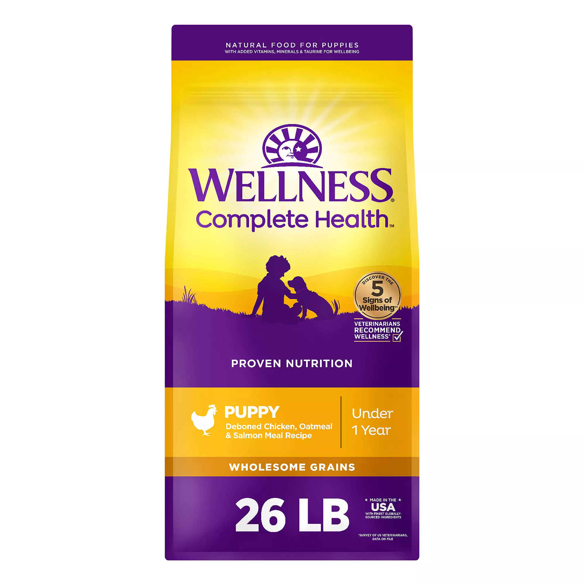 Wellness Complete Health Puppy Dry Dog Food - Chicken, Salmon & Oatmeal