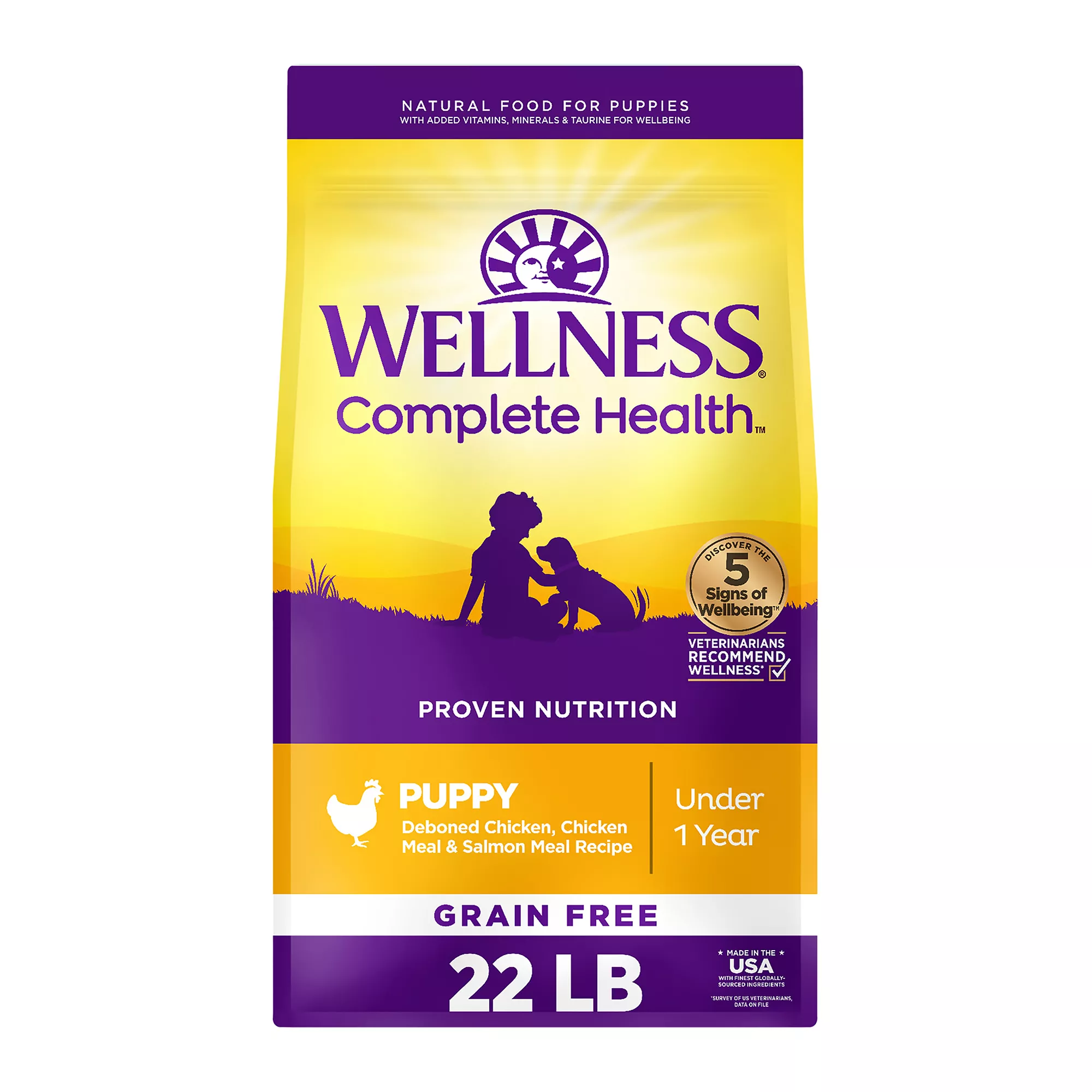 Wellness® Complete Health Puppy Dry Dog Food - Natural, Grain Free, Chicken, Chicken & Salmon Meal