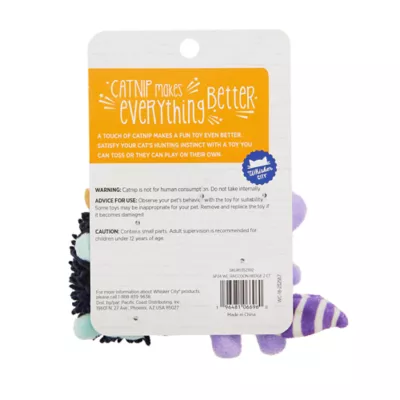 Product Whisker City Racoon/Hedgehog Cat Toys, 2 Pack