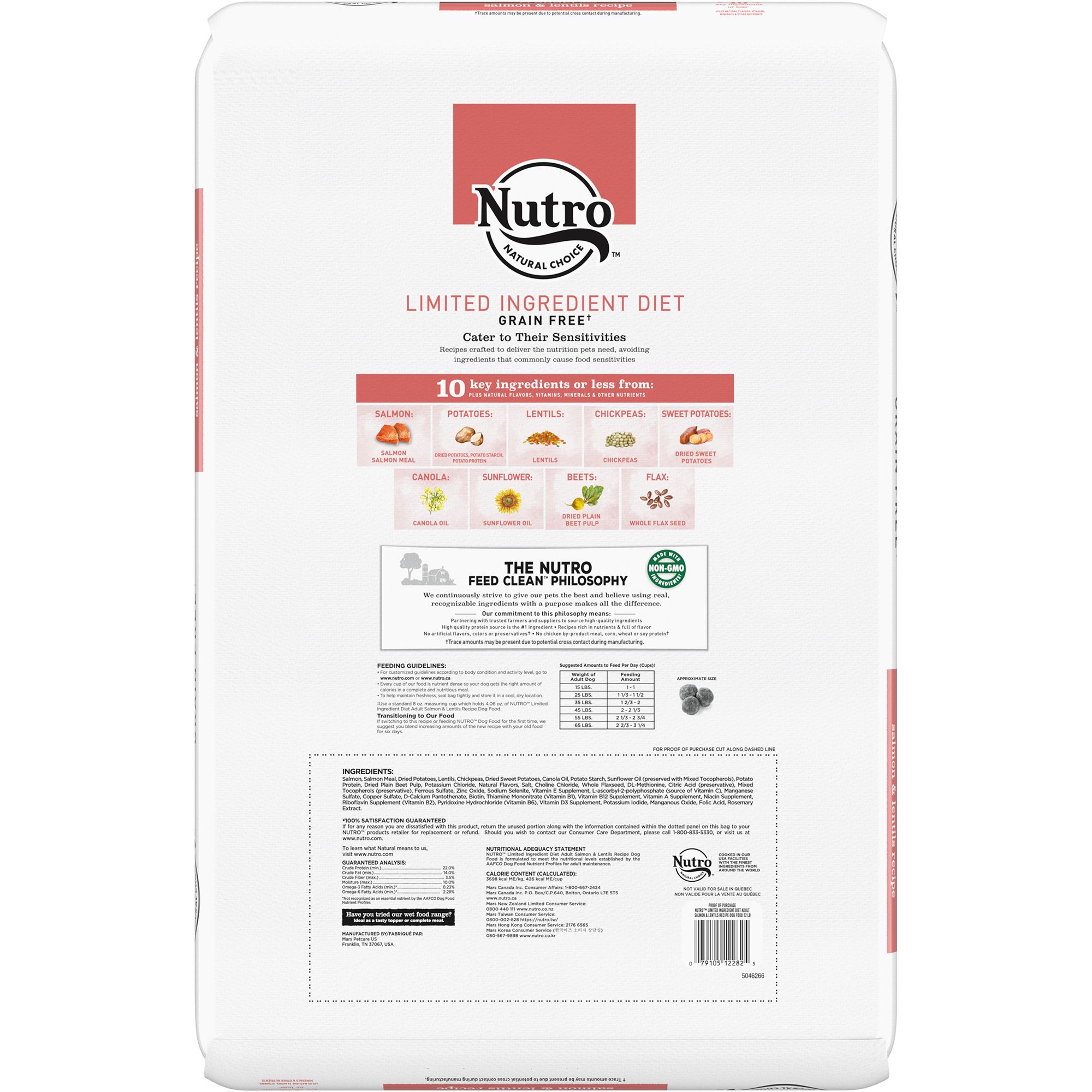 Nutro Natural Choice Limited Ingredient Adult Dog Food Grain Free Salmon Lentils Recipe