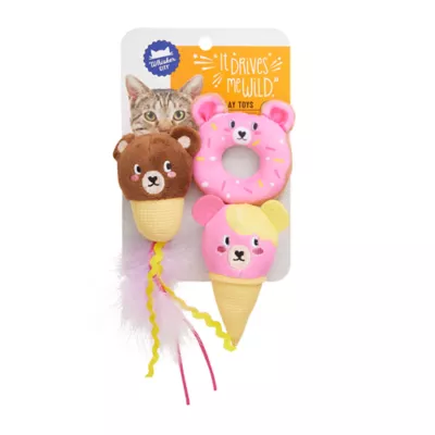 Product Whisker City Dessert Bears Cat Toys, 3 Pack