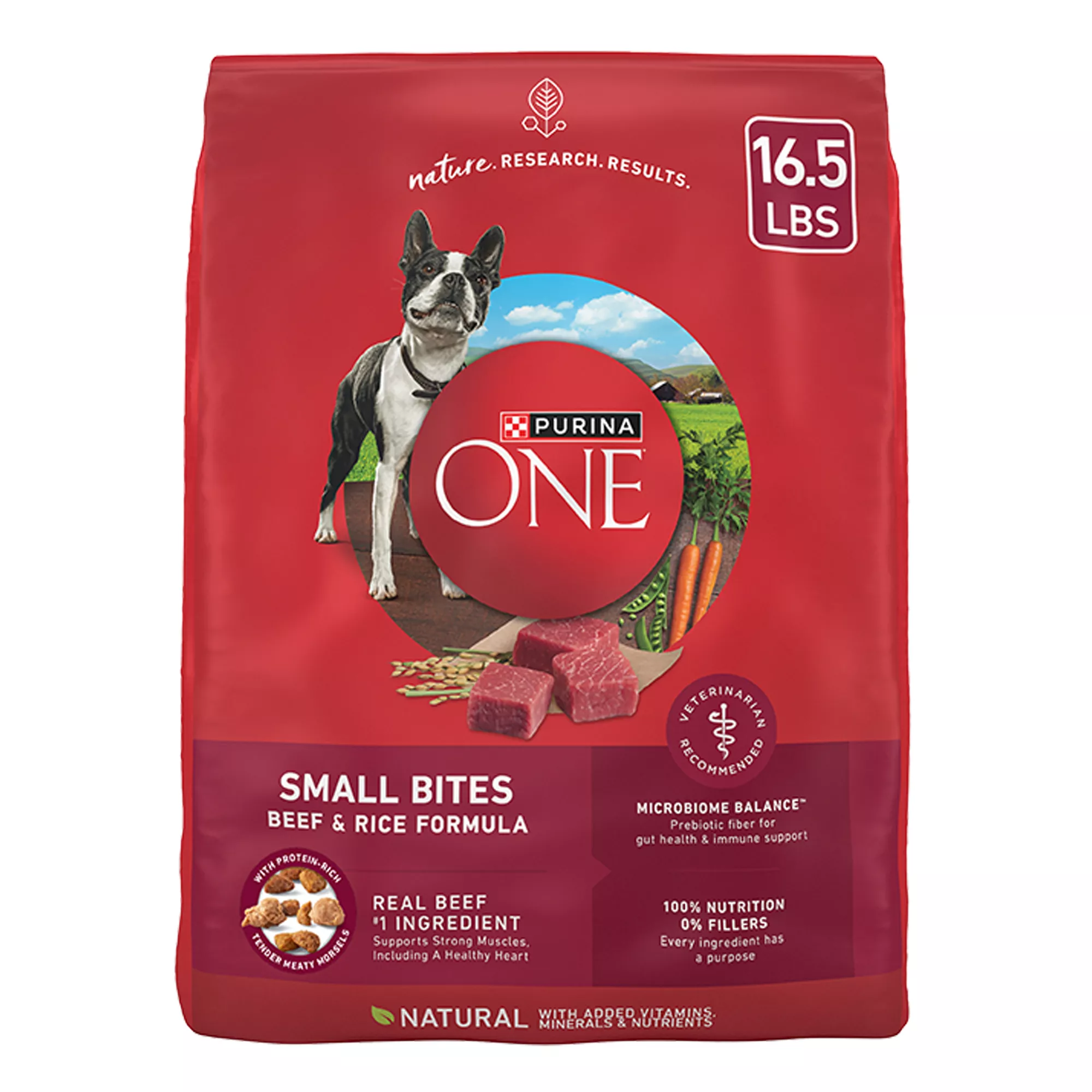 Purina ONE Small Bites Beef & Rice Adult Dry Dog Food 16.5 lb