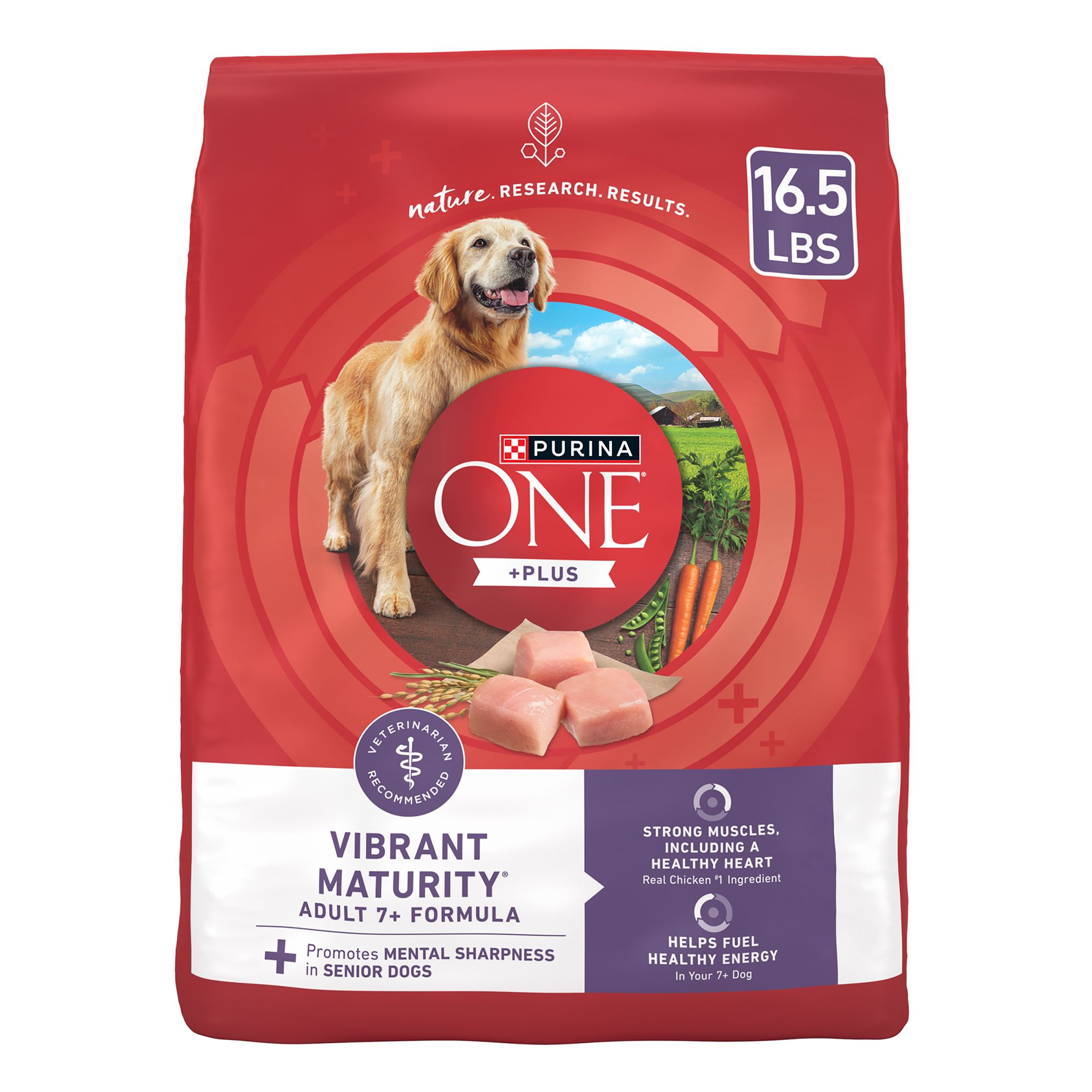 Purina ONE Plus Vibrant Maturity Adult 7+ Senior Dry Dog Food lb