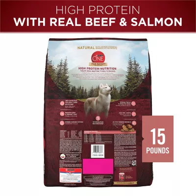 Purina ONE True Instinct High Protein Real Beef Salmon Adult Dry Dog Food 15 lb