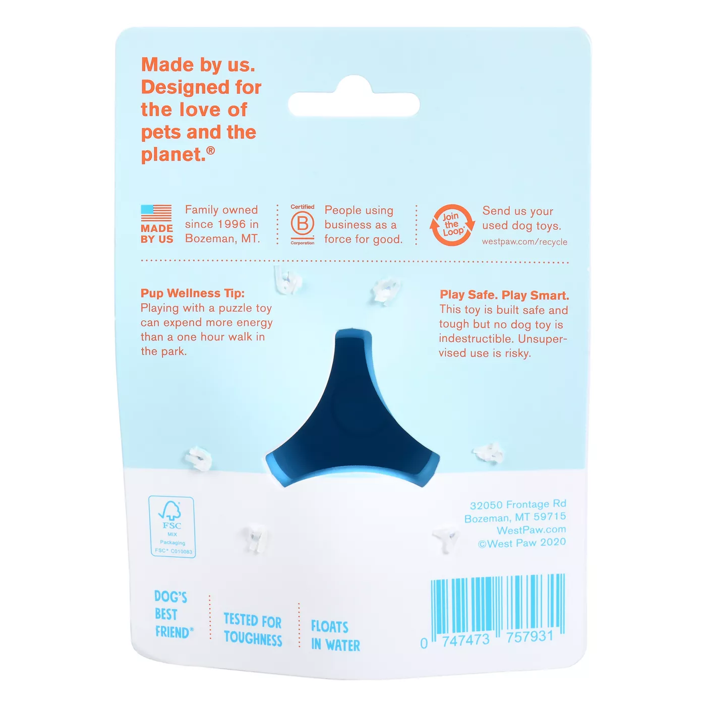 West Paw Zogoflex Tux Dog Toy Small