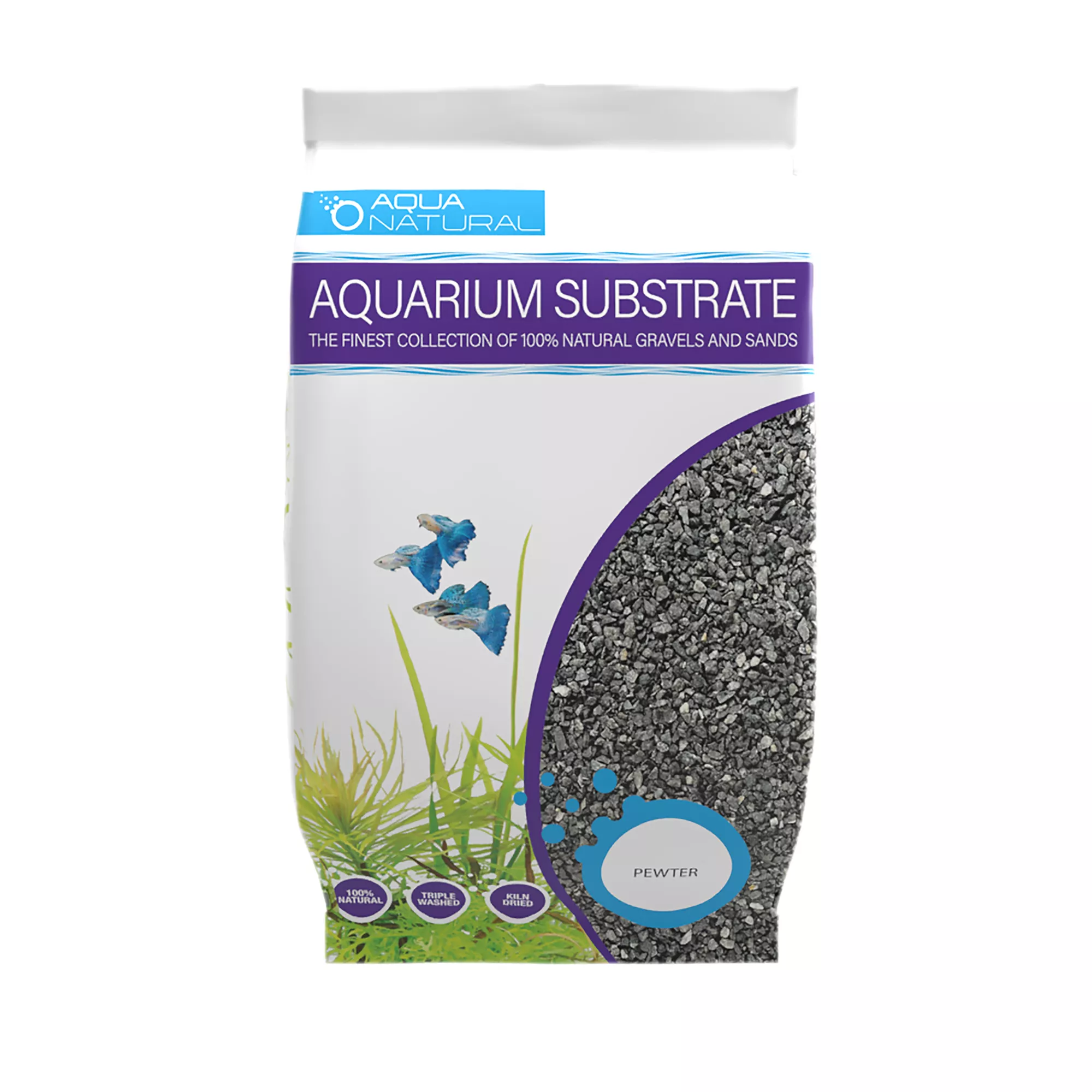 Aqua Natural Pewter Black Gravel 10lb