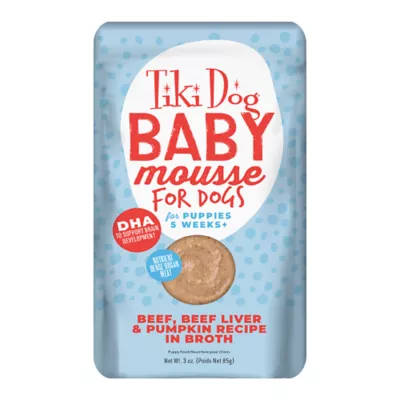 Product Tiki Dog Baby Mousse Puppy Wet Food - Beef Liver & Pumpkin, 3 oz