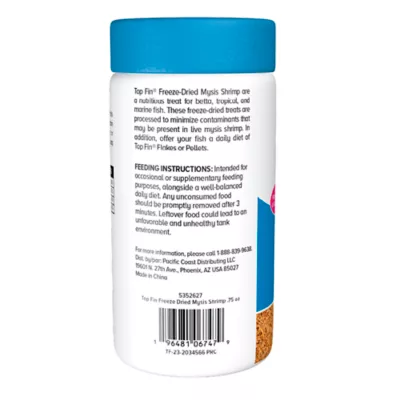 Top Fin® Freeze-Dried Mysis Shrimp Fish Food - Freeze-Dried Fish Food Treat - 0.75 oz - Image 6