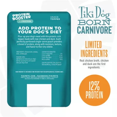 Product Tiki Dog Born Carnivore Protein Boosters Wet Dog Food - Chicken & Duck, 2.1 Oz