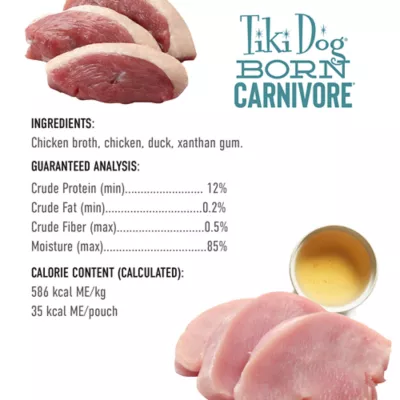 Product Tiki Dog Born Carnivore Protein Boosters Wet Dog Food - Chicken & Duck, 2.1 Oz