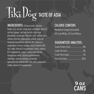 Product Tiki Dog Taste of the World Asia Wet Dog Food - Chicken & Snow Pea Stir, 9 Oz