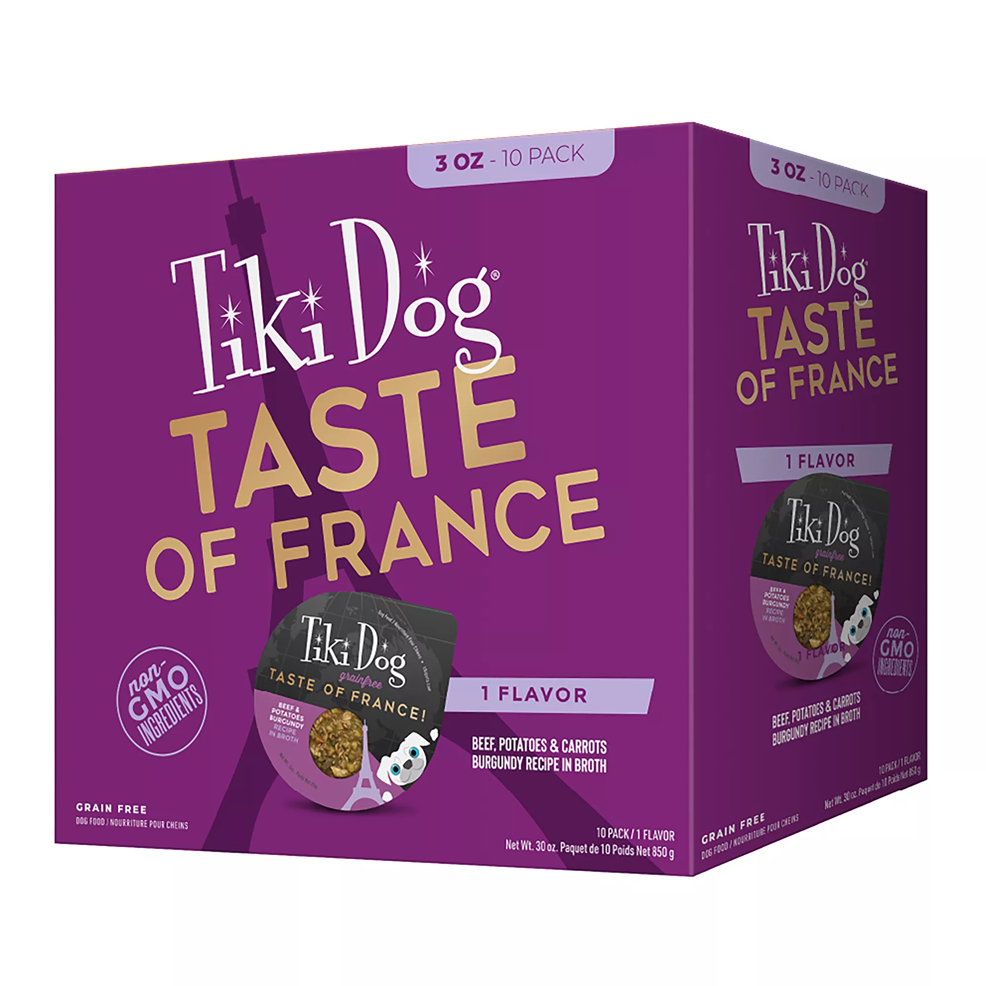 Tiki Dog Taste of the World France - Beef, Potatoes & Carrots Burgundy, 10 Ct