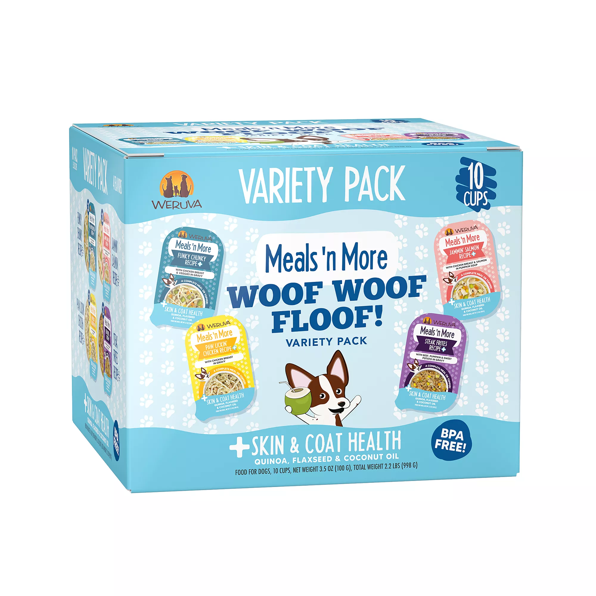 Weruva Meals 'n More Woof Woof Floof! Wet Dog Food - Variety Pack, 10ct