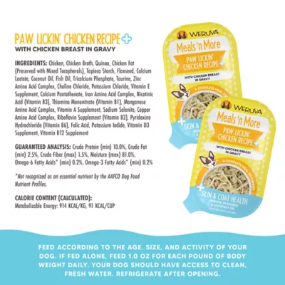 Product Weruva Dog Meals 'n More Adult Wet Dog Food - Skin & Coat Health, Shreds in Gravy, 3.5 oz