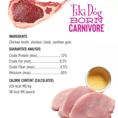 Product Tiki Dog Born Carnivore Protein Boosters Wet Dog Food - Chicken & Lamb, 2.1 Oz