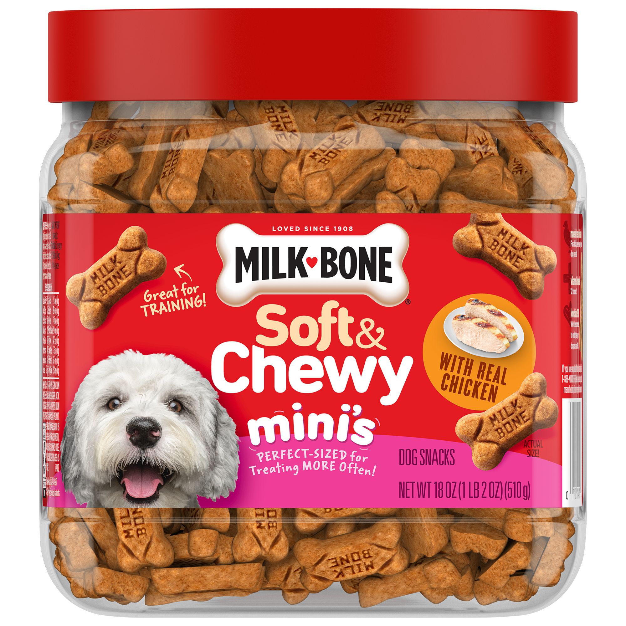 Milk Bone Soft Chewy Minis Dog Treats Made with Real Chicken 18 oz