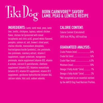 Product Tiki Dog Born Carnivore Dry Small Dog Food - Lamb