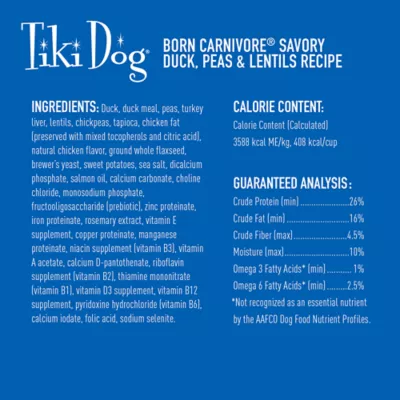 Product Tiki Dog Born Carnivore Dry Dog Food - Chicken, Fish, or Duck