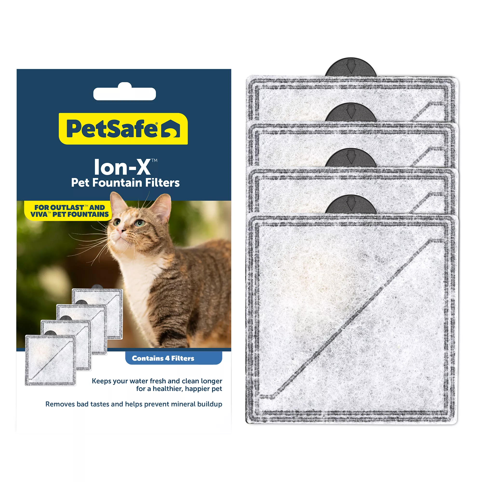 PetSafe® Ion-X Pet Fountain Filters - 4-Pack - Dual Filtration for Cleaner and Fresher Water