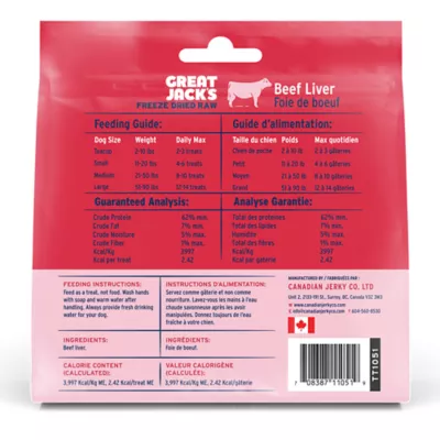 Product Great Jack's Dog Treats - Beef Liver