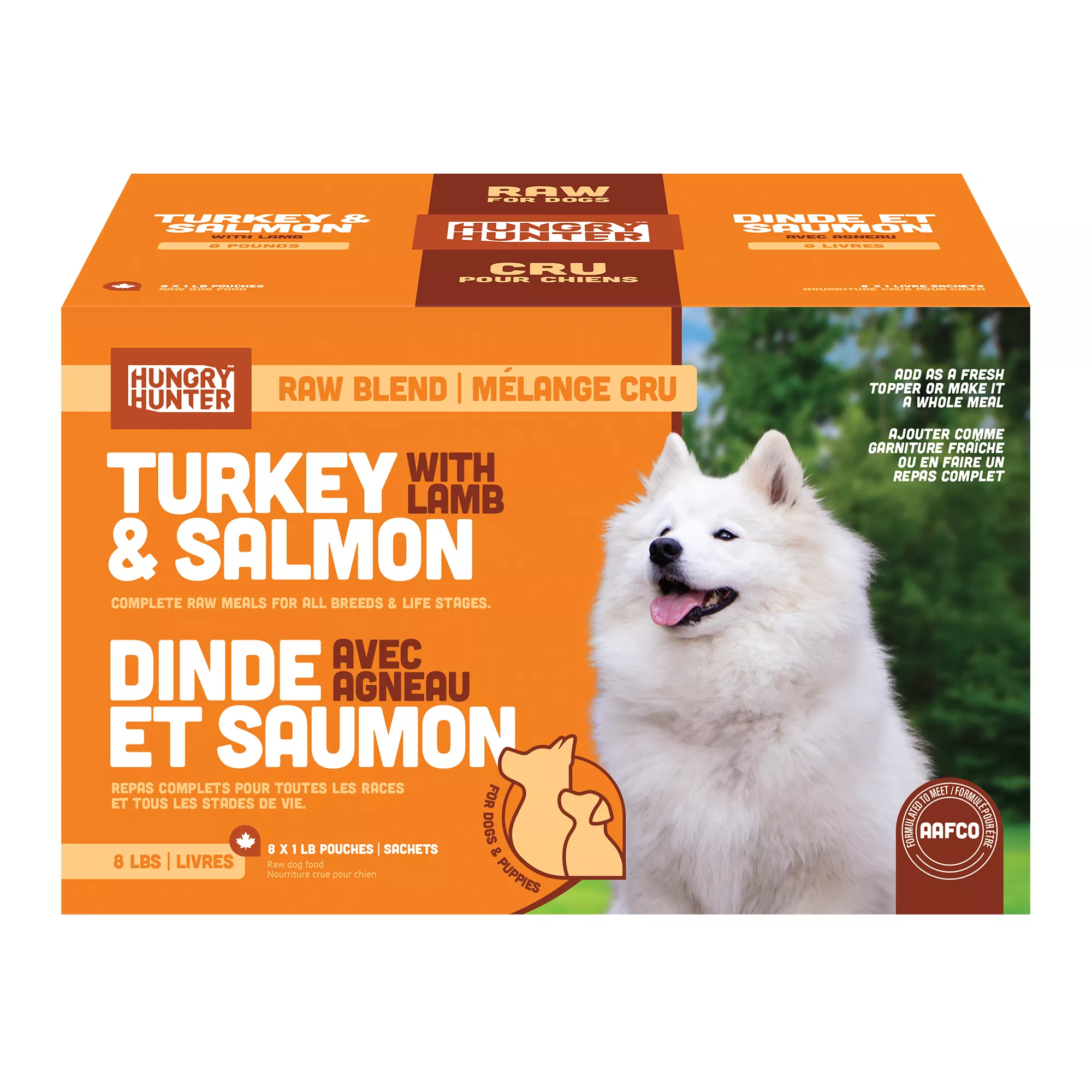 Hungry Hunter Blend Frozen Raw Dog & Cat Food - Turkey & Salmon