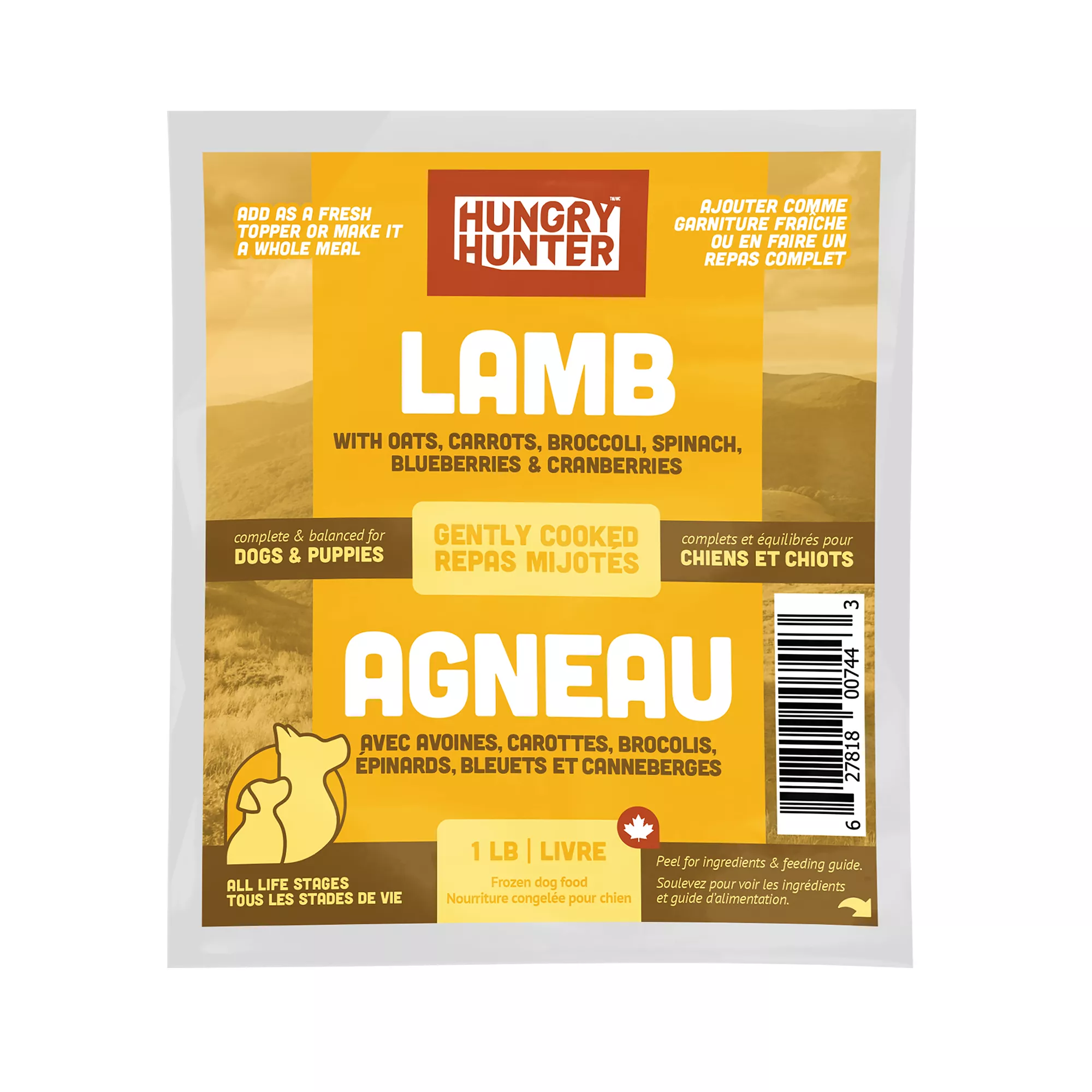 Hungry Hunter Gently Cooked Frozen Dog Food - Lamb