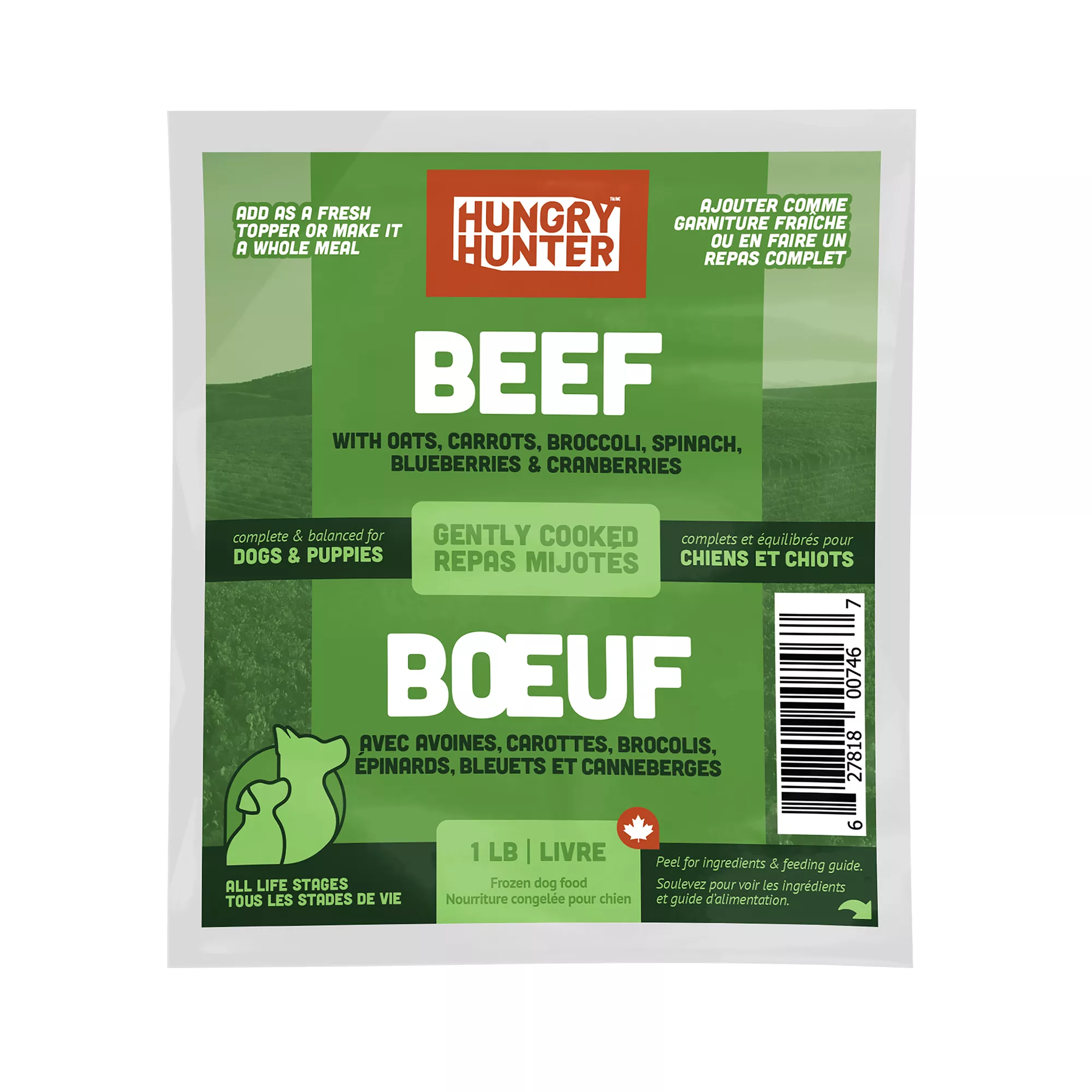 Hungry Hunter Gently Cooked Frozen Dog Food - Beef