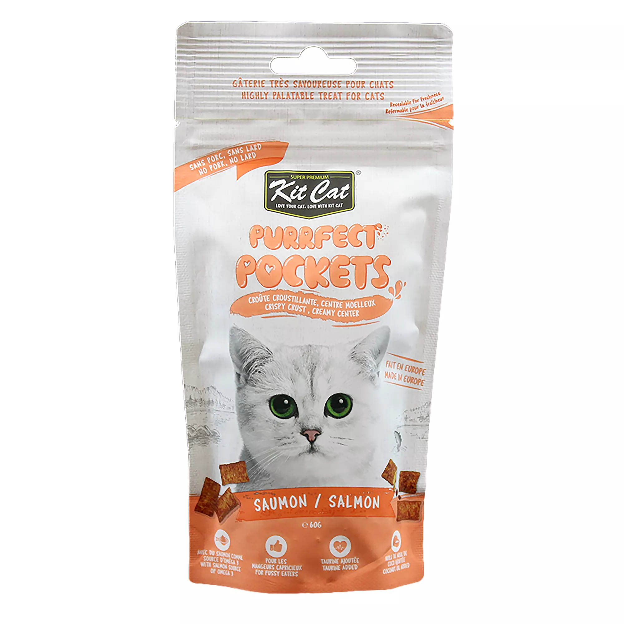 Kit Cat Purrfect Pockets Adult Cat Treat - Salmon