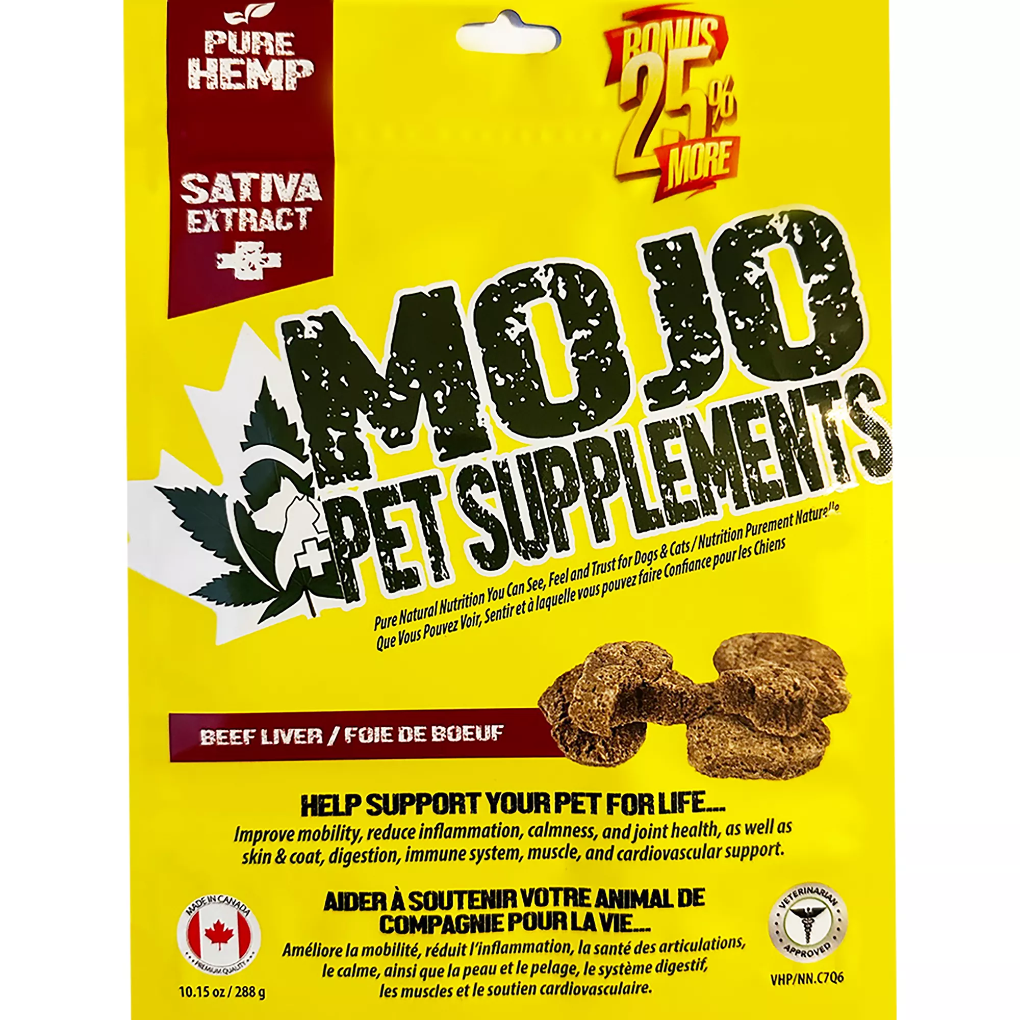 Mojo Pet Supplements Hemp Cannabis Sative Chews for Dogs & Cats - Beef Liver