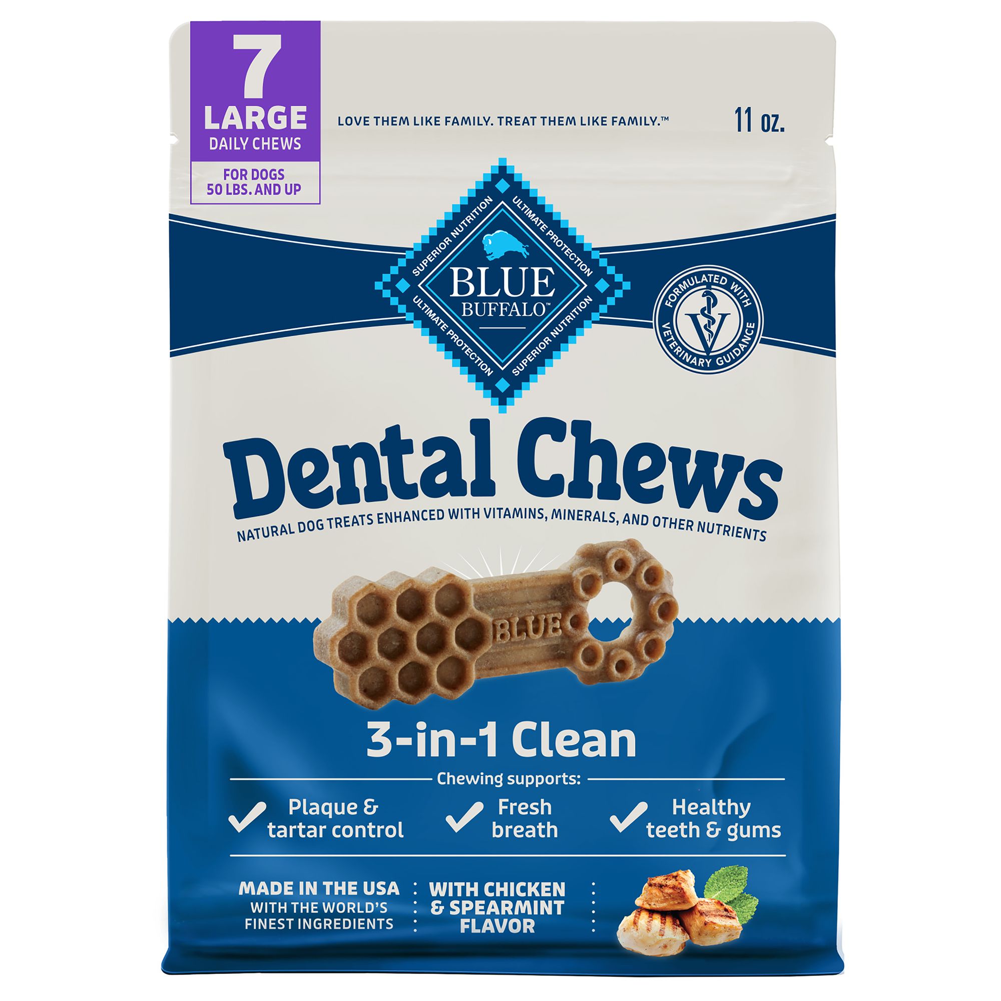 Blue Buffalo Large Dental Chews Chicken Spearmint