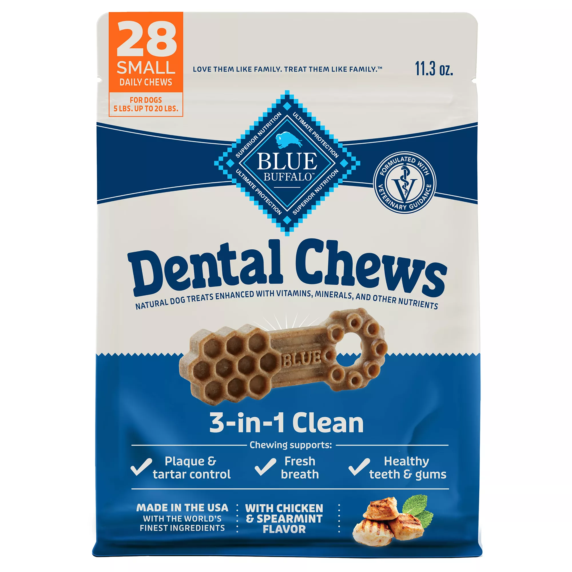 Blue Buffalo Small Dental Chews - Chicken & Spearmint