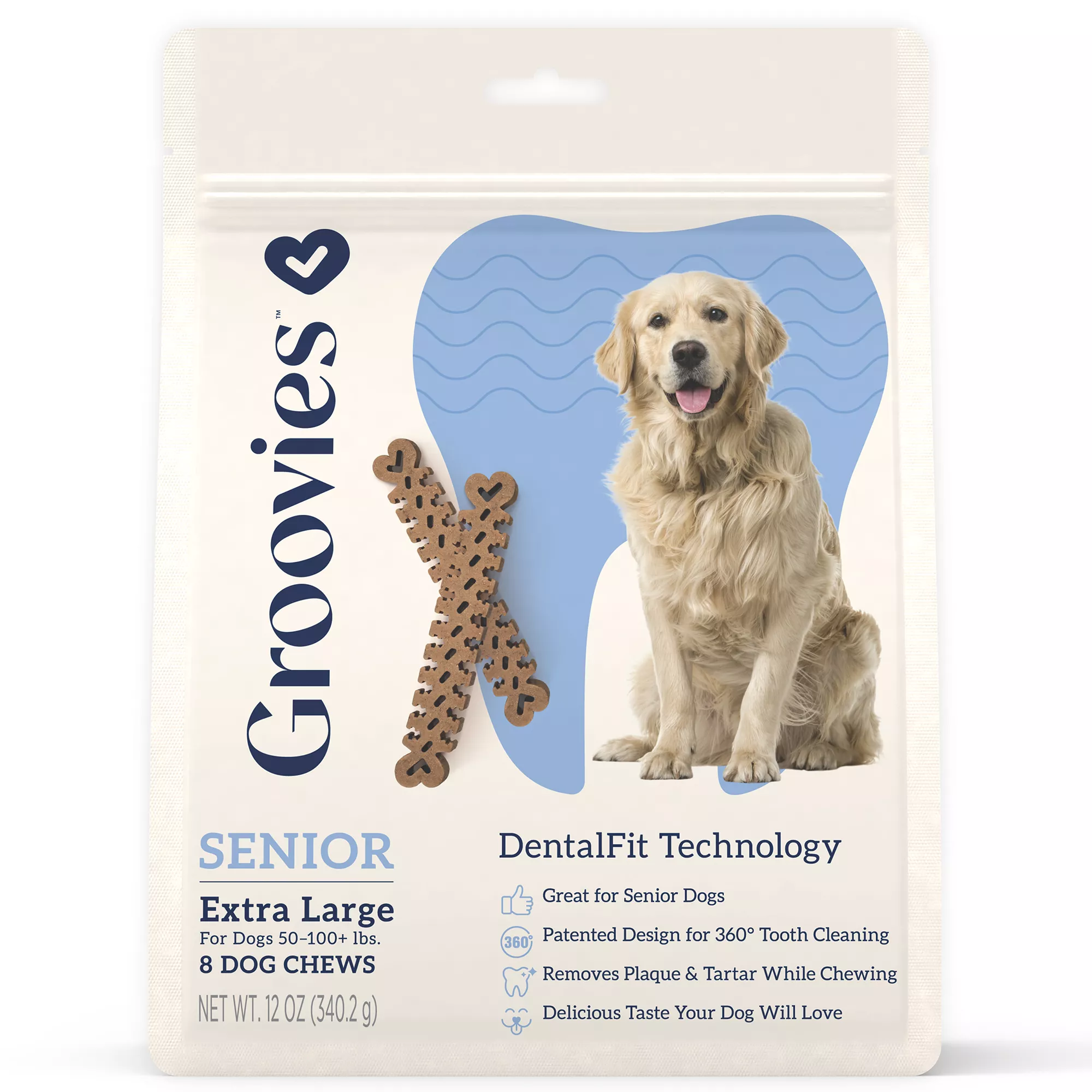 Groovies Next Generation Dental Chews Advanced Senior - Extra Large