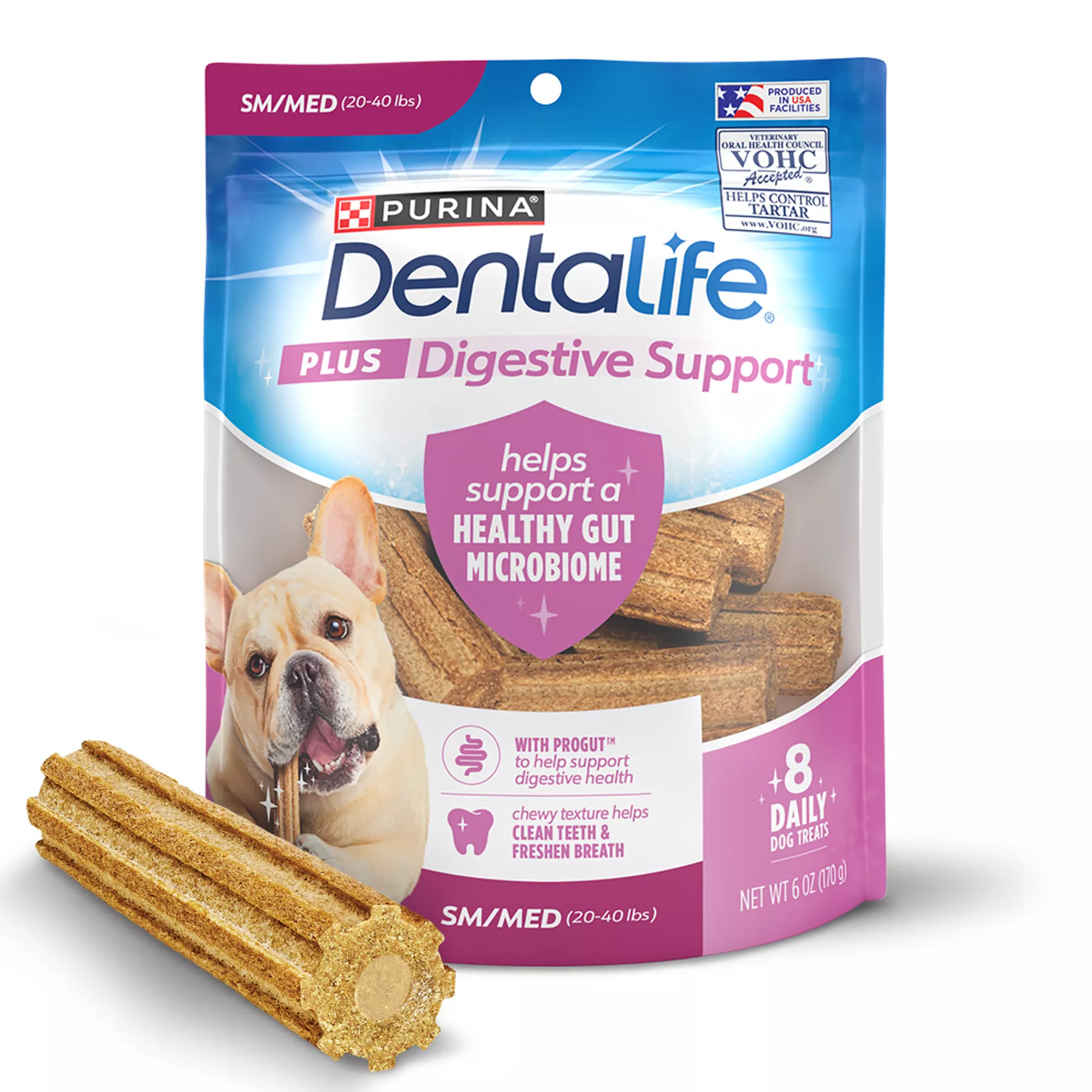 Purina Dentalife Plus Digestive Support Chicken and Pumpkin Flavor Dental Treats 8 Count 6 OZ