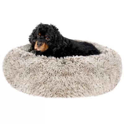 Product FurHaven Tan Calming Cuddler Donut Pet Bed