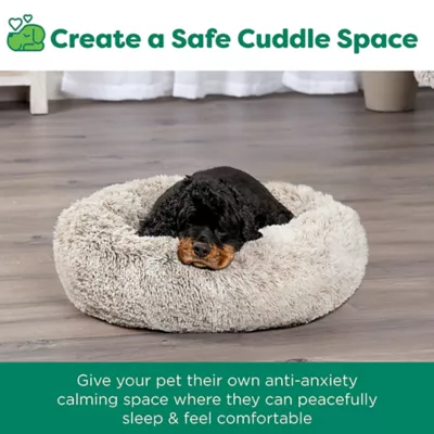 Product FurHaven Tan Calming Cuddler Donut Pet Bed - Driftwood 23"