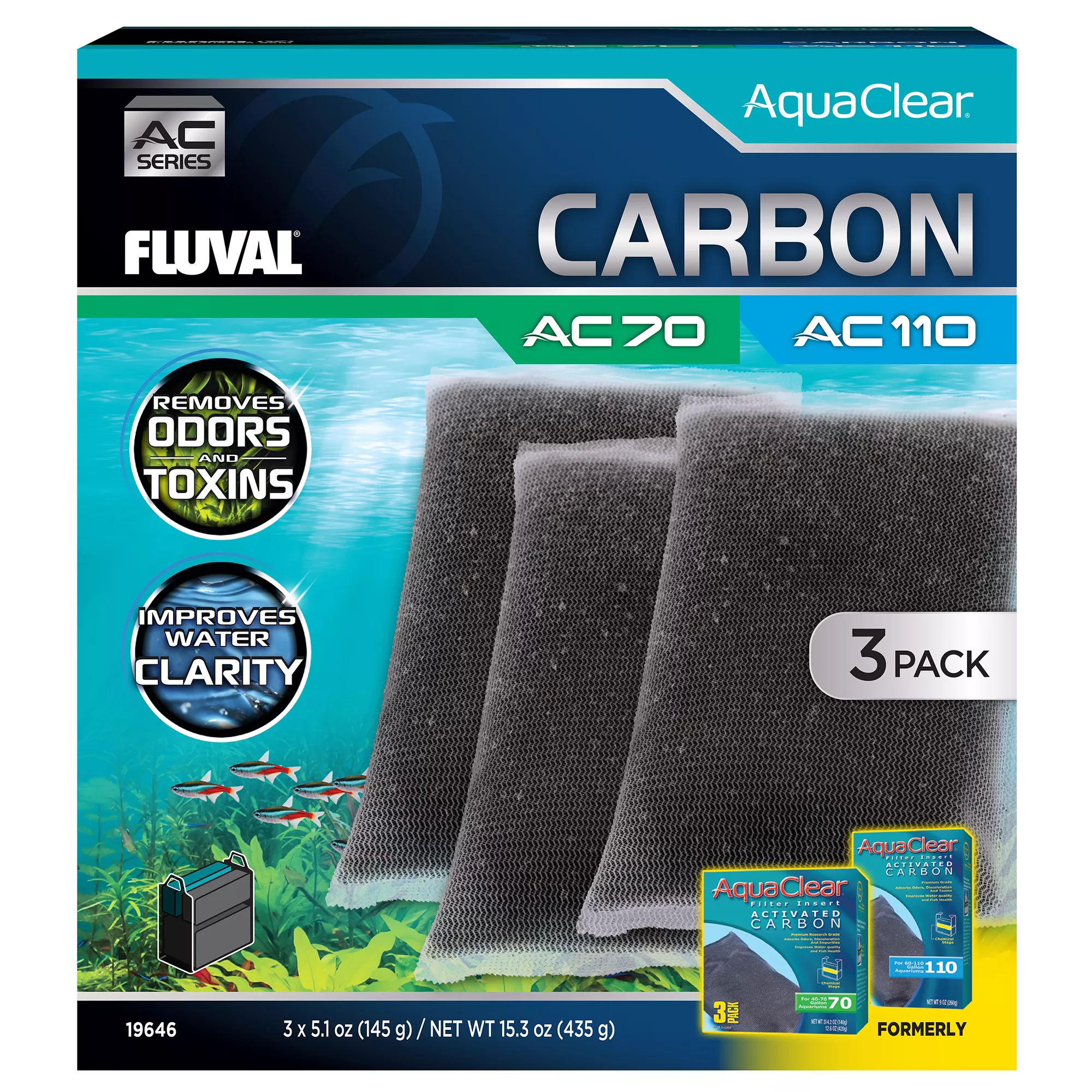 FLUVAL Active Carbon Insert 3-Pack