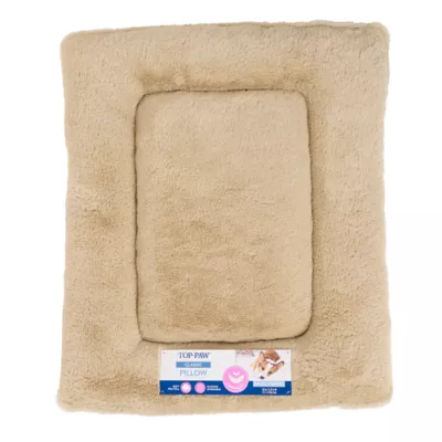 Product Top Paw Tan Plush Pillow Dog Bed