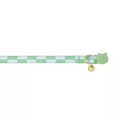 Whisker City® Green Checkered Cat Collar - Image 1