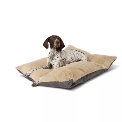 Product Top Paw Tan Plush Pillow Dog Bed