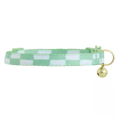 Product Whisker City Green Checkered Cat Collar